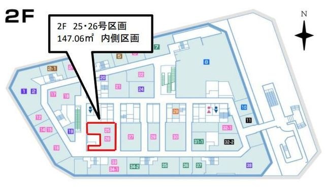 拡大写真:大阪市北区梅田1丁目 2階20の間取り