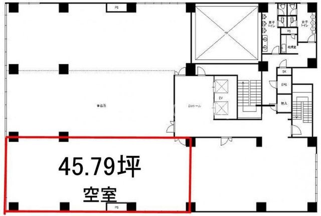 拡大写真:大阪市中央区博労町1丁目 2階2の間取り