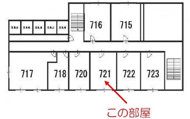 拡大写真:大阪市福島区福島5丁目 7階72の間取り