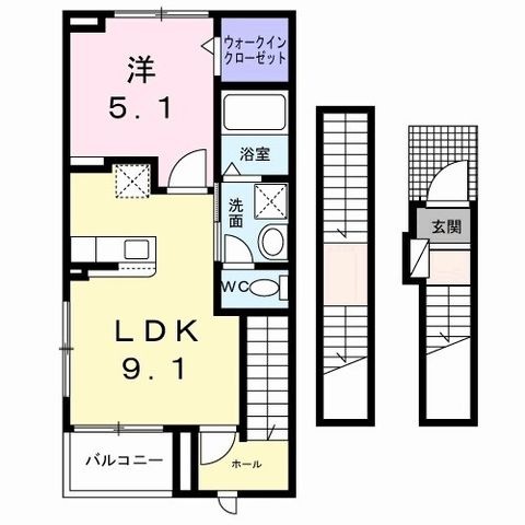 拡大写真:メゾン サブーリュ 3階306の間取り