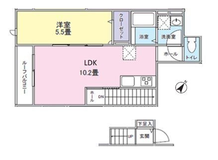 拡大写真:THE HOUSE Nishi-Hachioji 2階203の間取り