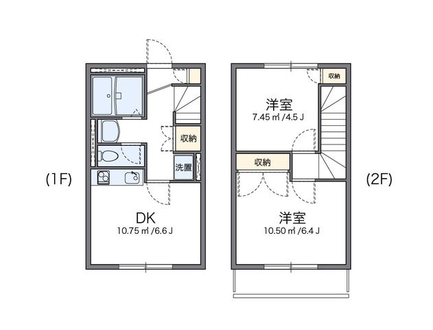 拡大写真:レオパレスMarch’97 1階K3の間取り