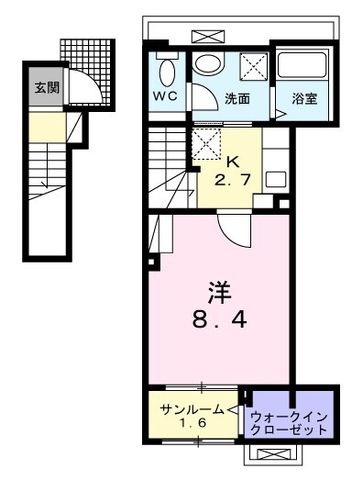 拡大写真:ウインピー 2階203の間取り