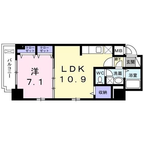 拡大写真:コンフォート駒込 6階601の間取り
