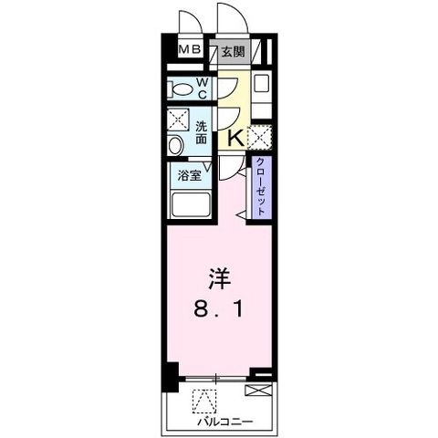 拡大写真:サンリットAS 1階108の間取り