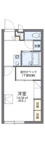 拡大写真:レオパレス幸 2階K1の間取り