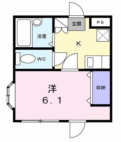 拡大写真:リエス東中神 1階107の間取り