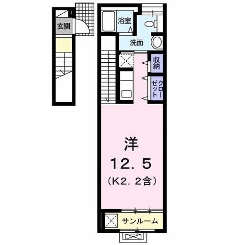 拡大写真:アンジュ・ブローテ 2階203の間取り