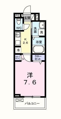 拡大写真：メゾンドヌール山崎II 2階202の間取り