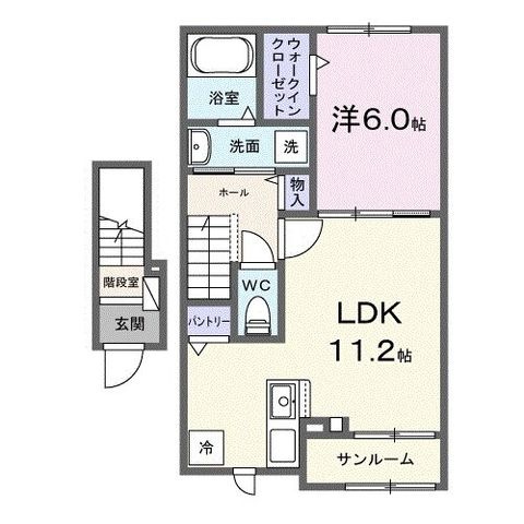 拡大写真：イノセントパーク 2階K4の間取り