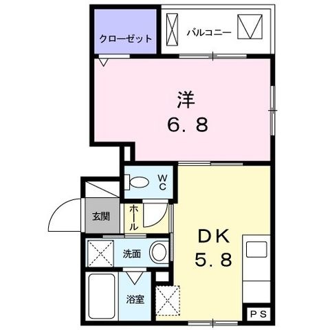 拡大写真:プラム ハウス 1階K1の間取り