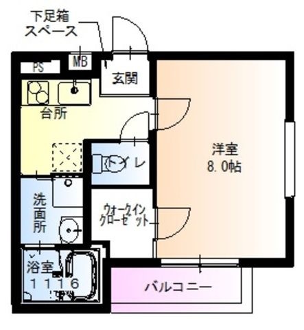 拡大写真:尼崎市東桜木町 2階201の間取り