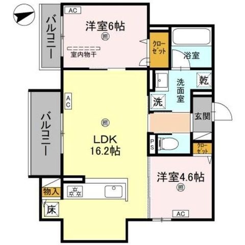 拡大写真:池田市荘園2丁目 2階201の間取り