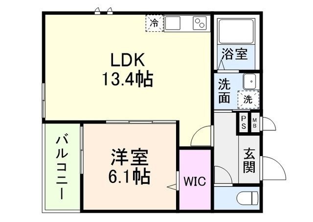 拡大写真:茨木市戸伏町 2階201の間取り