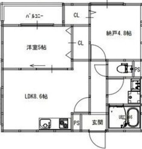 拡大写真:大阪市城東区今福南1丁目 2階201の間取り