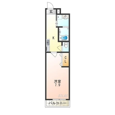 拡大写真:大阪市旭区赤川2丁目 3階302の間取り