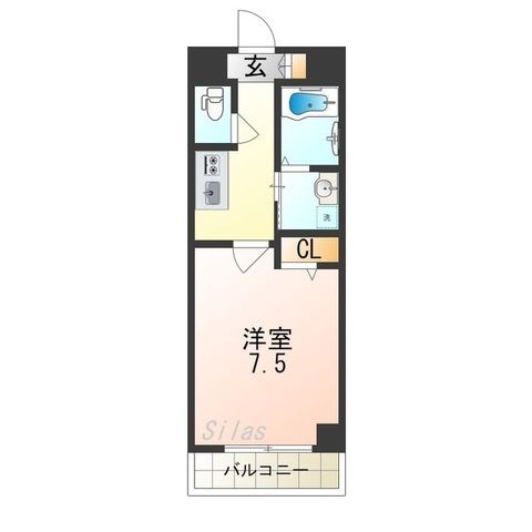 拡大写真:大阪市旭区大宮3丁目 3階302の間取り