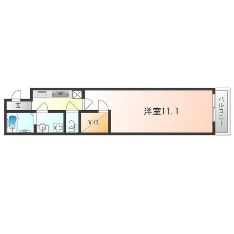 拡大写真:摂津市正雀4丁目 2階201の間取り
