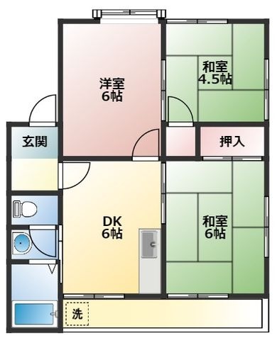 拡大写真:コーポサンライズ 2階201の間取り