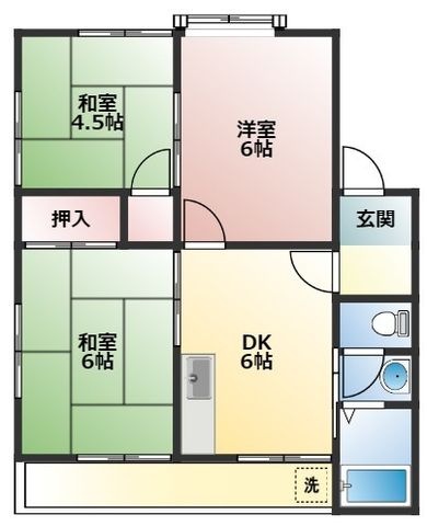 拡大写真:コーポサンライズ 2階202の間取り