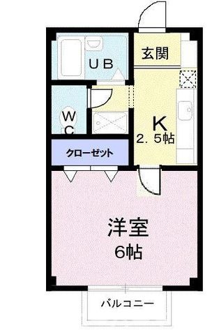拡大写真:イグレック。楯 A 2階201の間取り