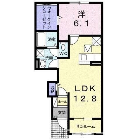 拡大写真:エベントⅡB 1階102の間取り