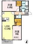 スカイ・リカーナ　Ａの間取図