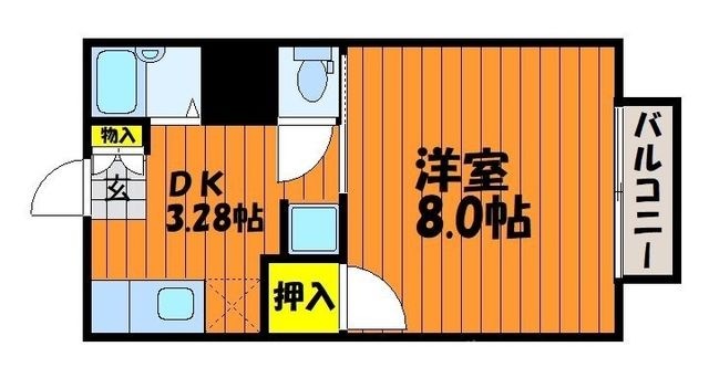 拡大写真:キッコウハイネスA 2階208の間取り