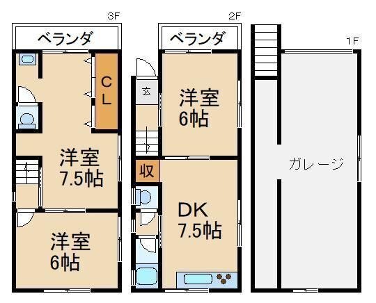 拡大写真:寝屋川市池田本町 1階1の間取り
