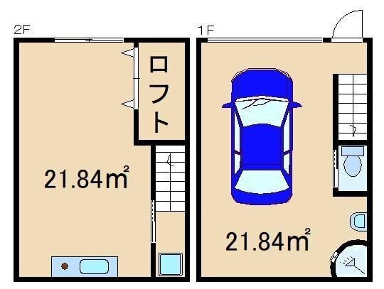 拡大写真:枚方市南中振2丁目 1階2の間取り