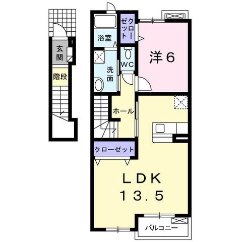 拡大写真：コーポみどりＡ 2階202の間取り