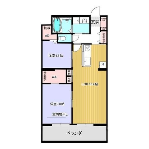 拡大写真:レジデンス グリシナ 3階306の間取り
