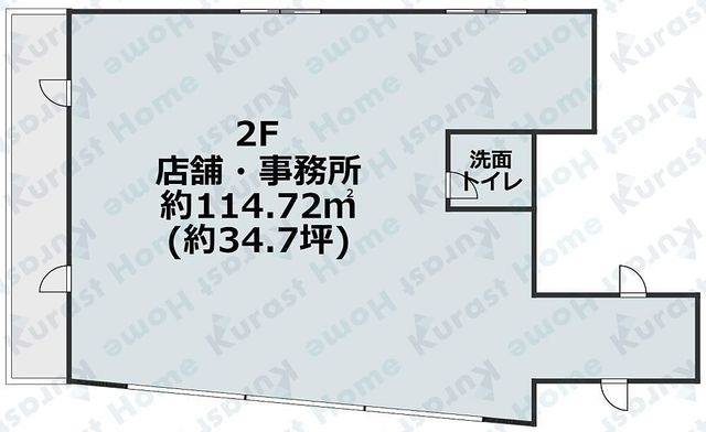 拡大写真:マツヤビルⅠ 2階テナント 2階201の間取り