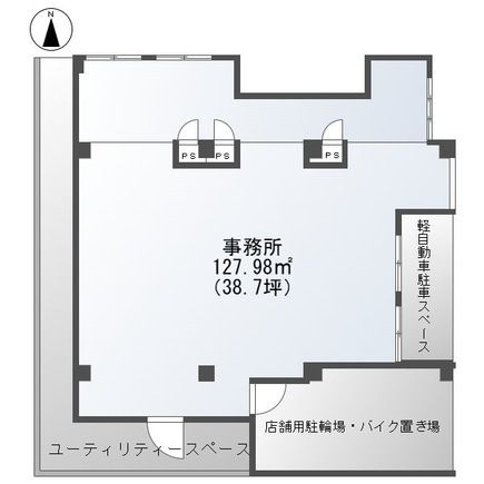 拡大写真:新築北花田町4丁1階テナント 1階1の間取り