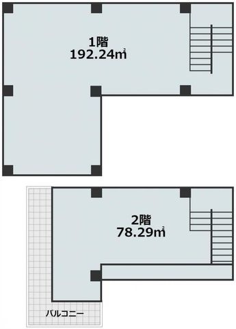 拡大写真：柏原市旭ヶ丘テナント 1階1の間取り
