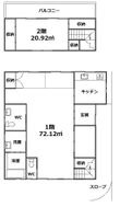 河原町1棟貸テナントの間取図