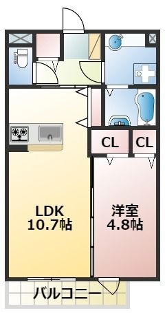 拡大写真:ドミール京町 1階102の間取り