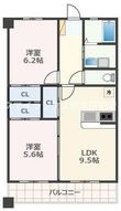 熊本市南区近見6丁目の間取図
