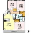 シオンKY Ⅱ号館の間取図