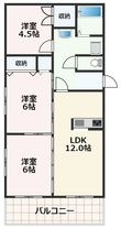 ウエストハイムⅡの間取図