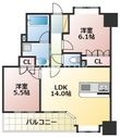 熊本市中央区練兵町の間取図