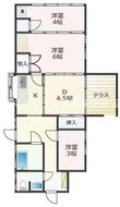 御幸笛田3丁目貸家の間取図
