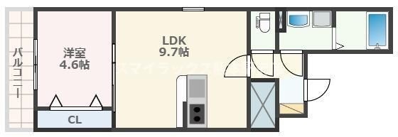拡大写真:SunMark 京町本丁 2階202の間取り