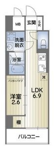 熊本市中央区九品寺1丁目の間取図