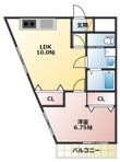 熊本市中央区九品寺1丁目の間取図