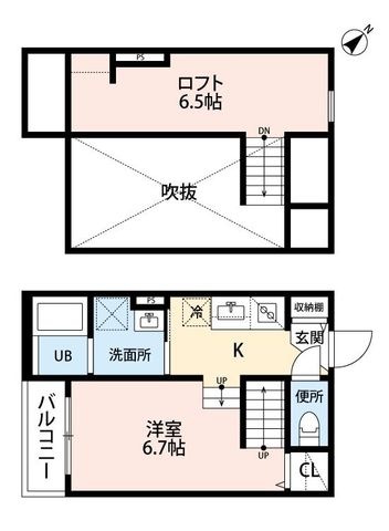 拡大写真:フォレット新大江 2階201の間取り