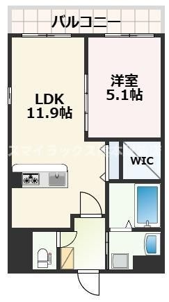 拡大写真:熊本市中央区新大江1丁目 7階701の間取り
