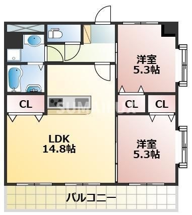 拡大写真:URBANIST本山 1階107の間取り