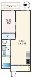 熊本市中央区上林町の間取図