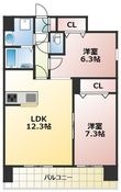 熊本市中央区新町3丁目の間取図